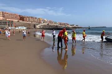 Llegada de Carmelo Santana a Melenara (Foto TA)